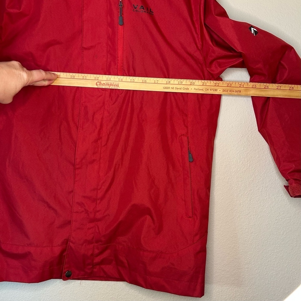 Ski Jacket XS Red Water Resistant Outfitter Trading Vail Colorado Hood Full Zip - Picture 11 of 15